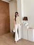 Women Elegant Tweed Tops With Pants Sets